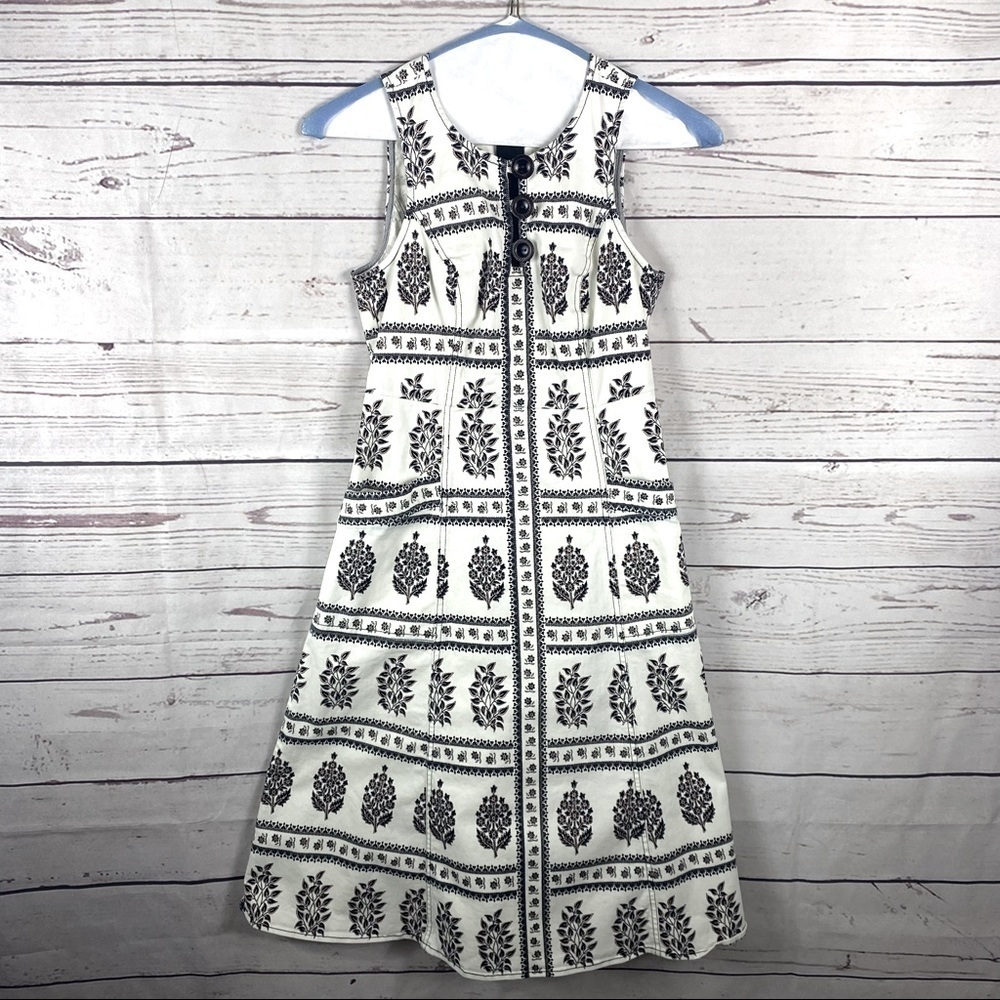 MIDI sleeveless Woodblock dress by Anthropologie with pockets Sz 4P